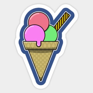 I want to ICE-CREAM! Sticker